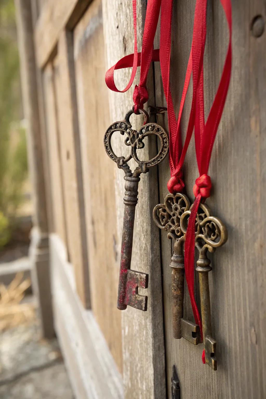 Retro locking mechanisms introduce an element of enigma and charm to Valentine's Day decor.