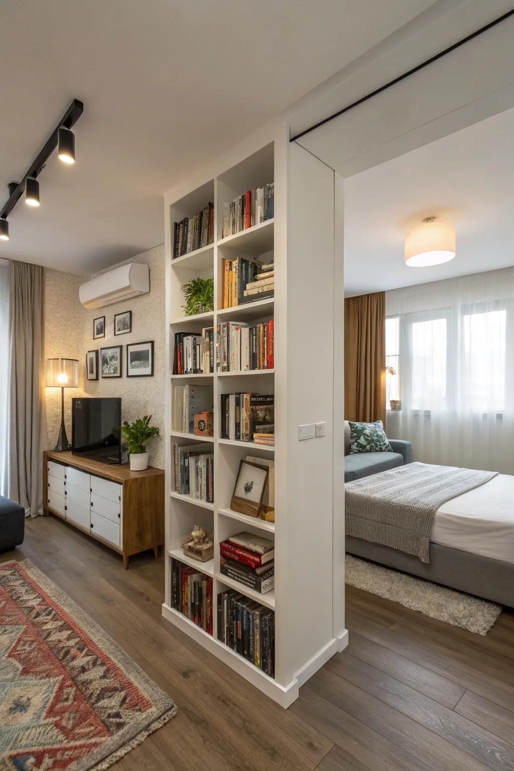 With inventive, light-permitting dividers, define your living areas.