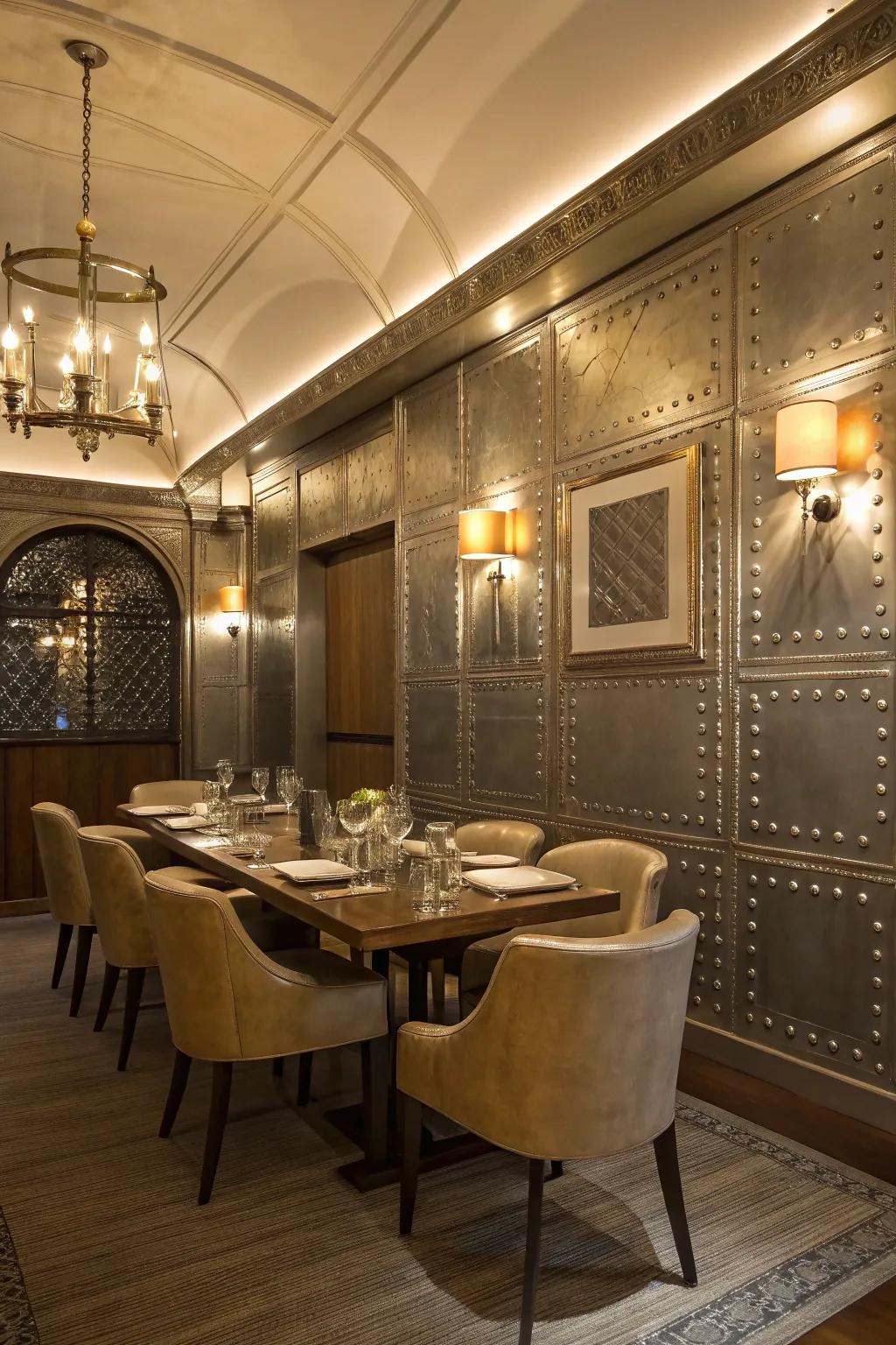 Gleaming accents infuse a hint of sophistication.