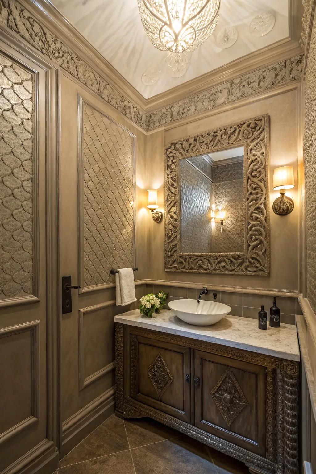 Introduce dimension through creatively textured walls.