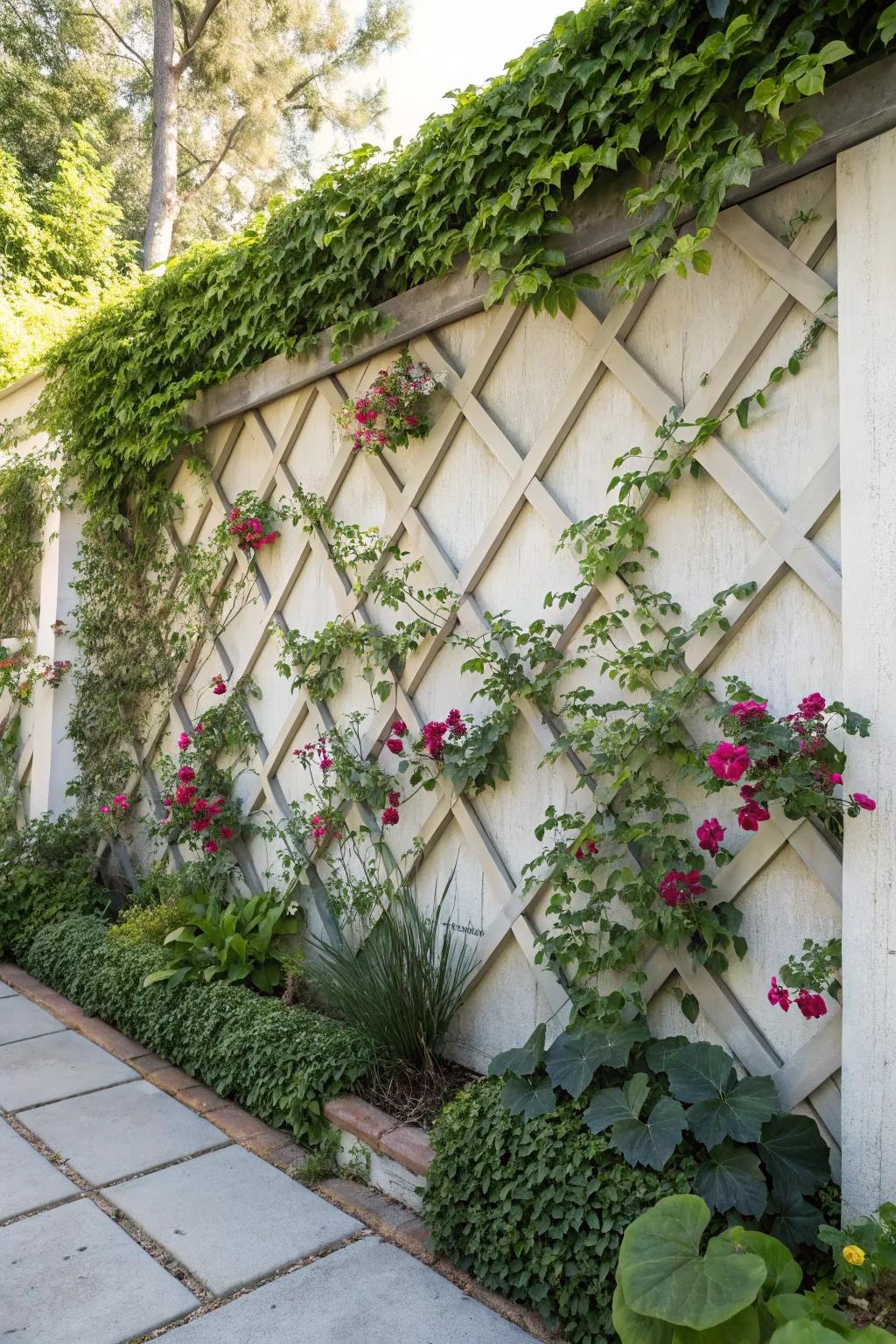 Infuse contemporary flair through geometric trellis designs.