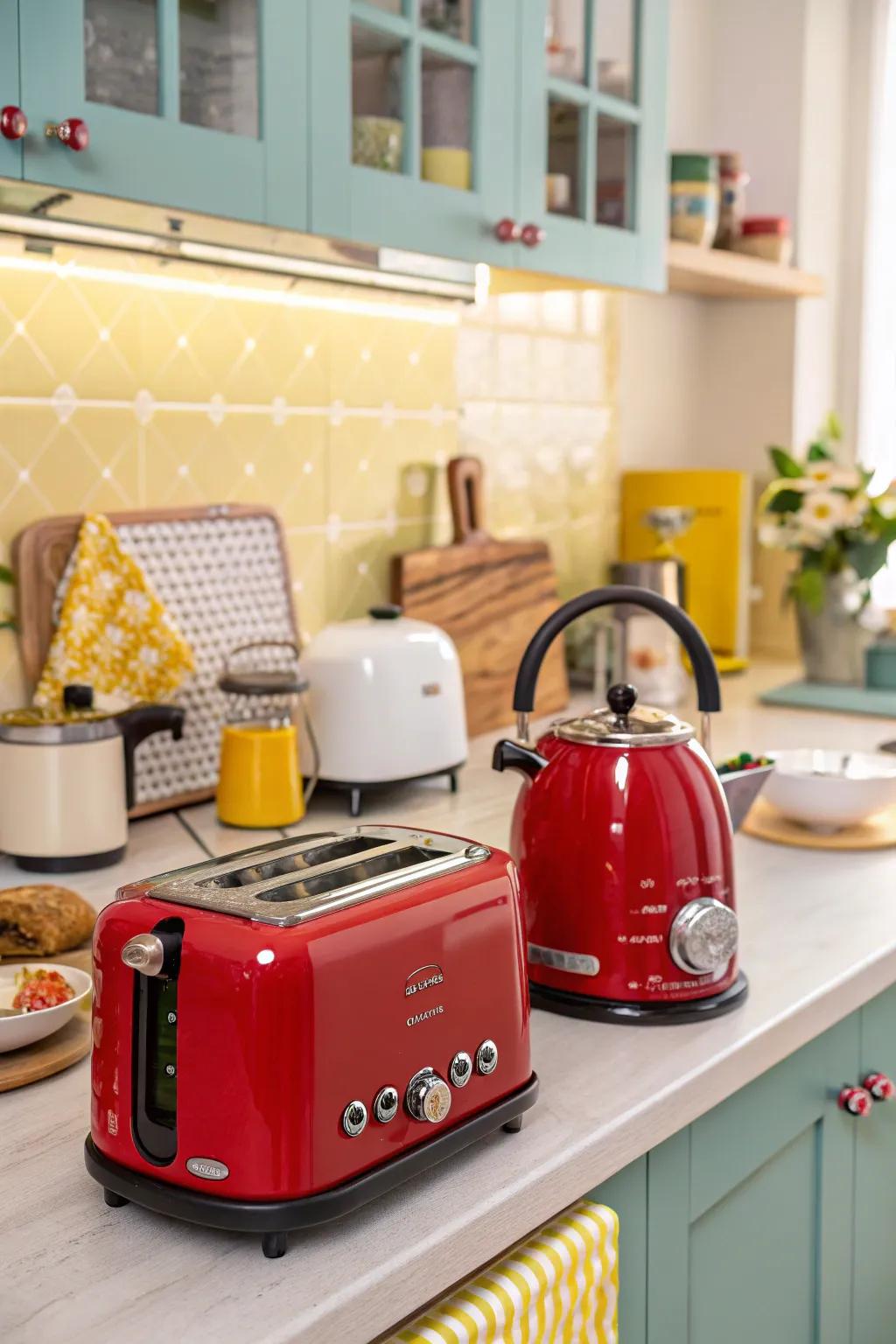 Vibrant appliances impart dashes of joy.