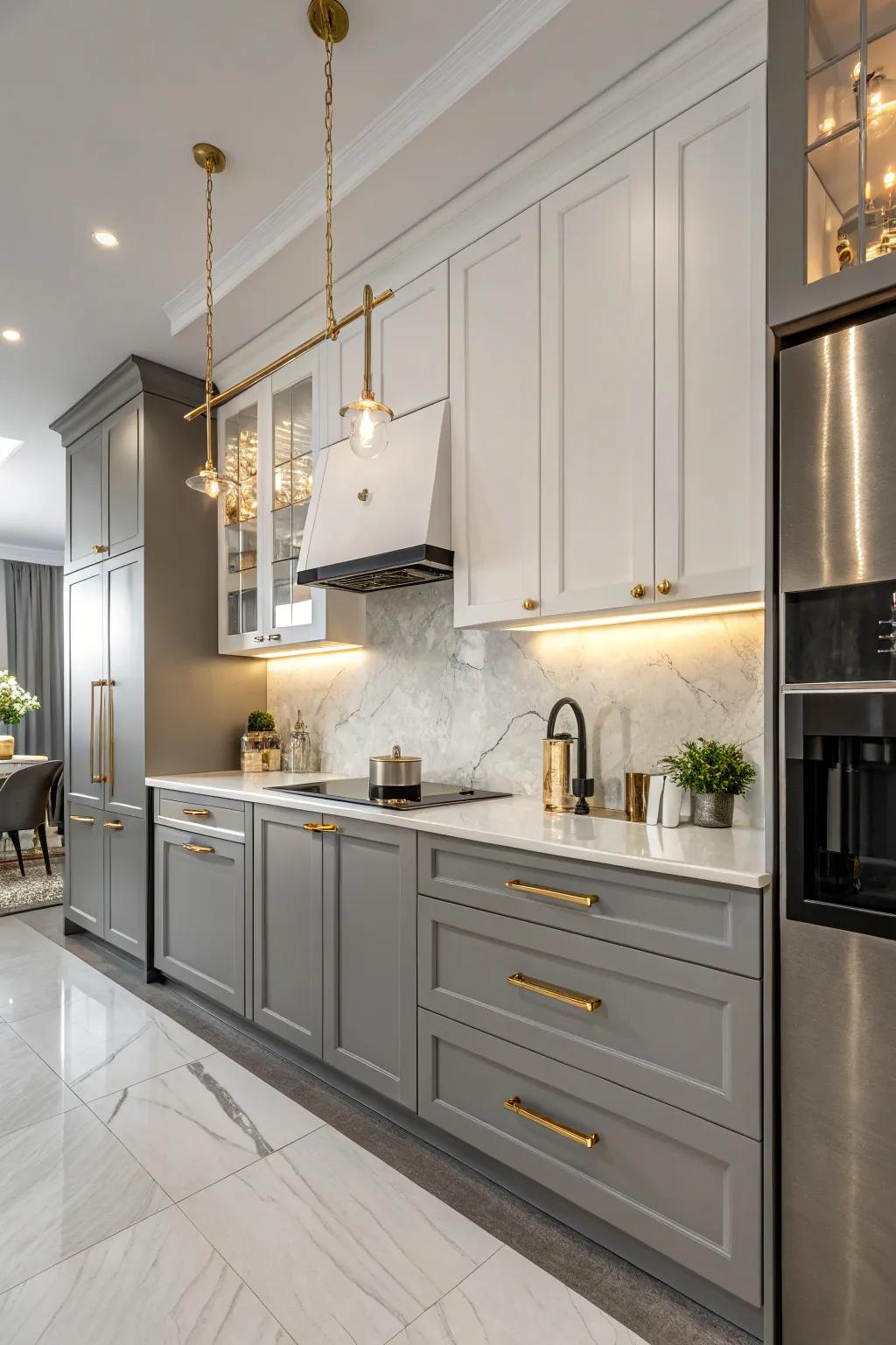 Mixed metals create depth and character.