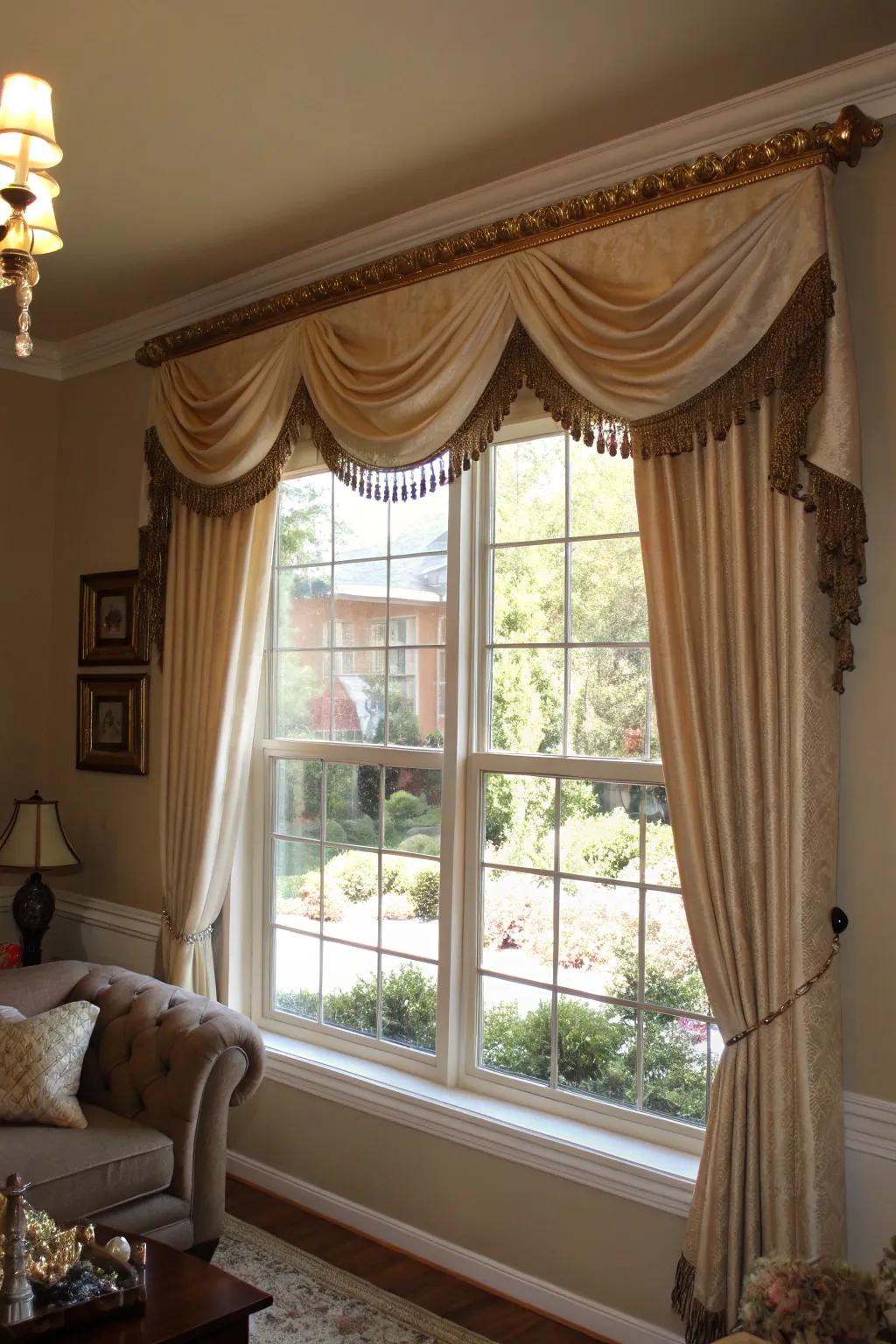 A classic overhang furnishes a perfected visual to this window.
