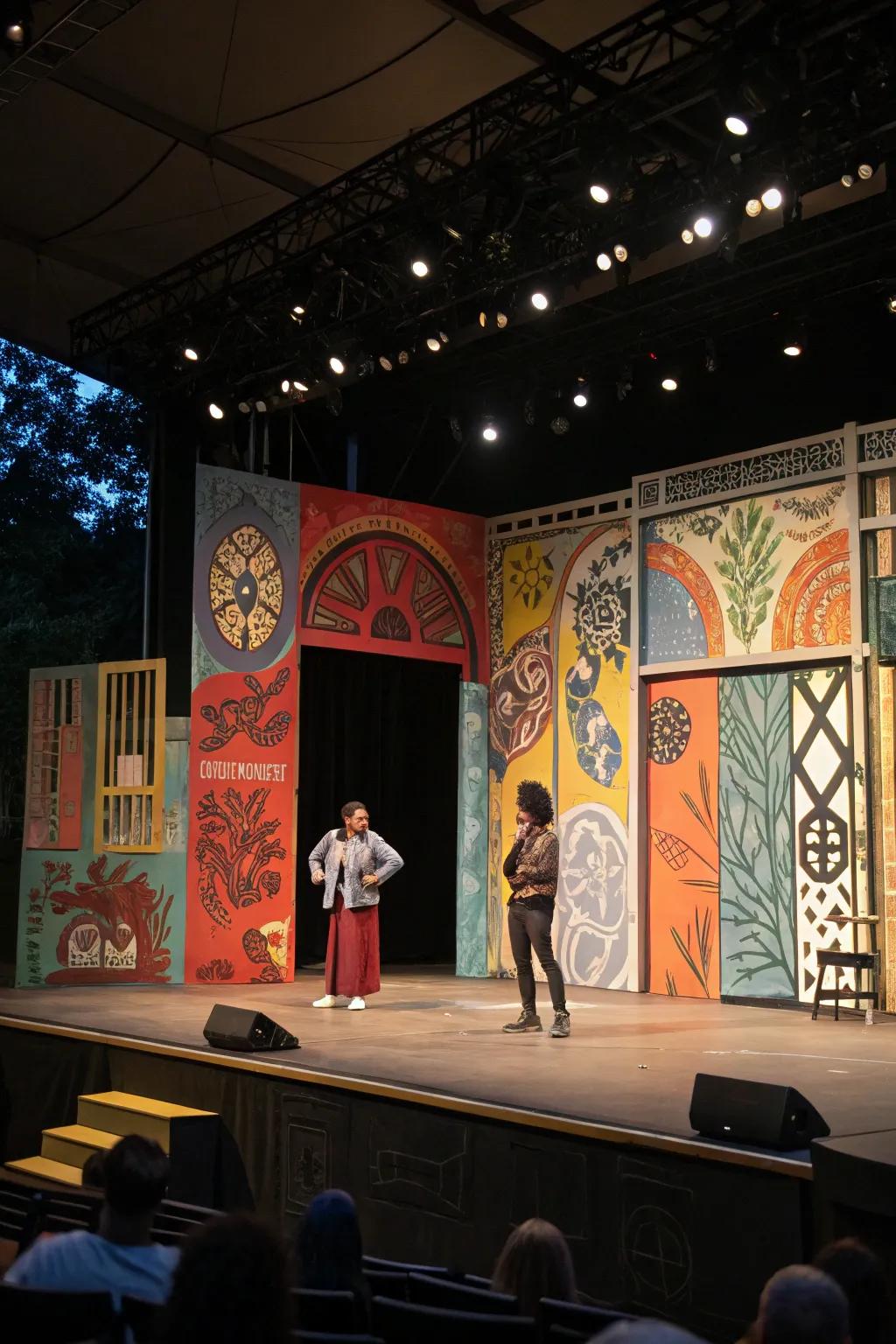 Creative backgrounds infuse personality into the stage.