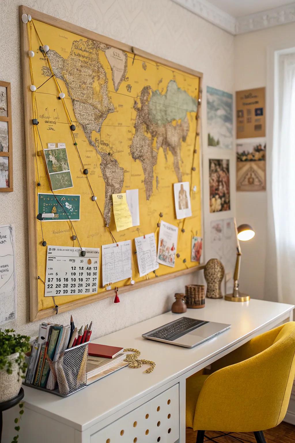 Your pinboard gains a feeling of wanderlust and nostalgia from vintage map backgrounds.
