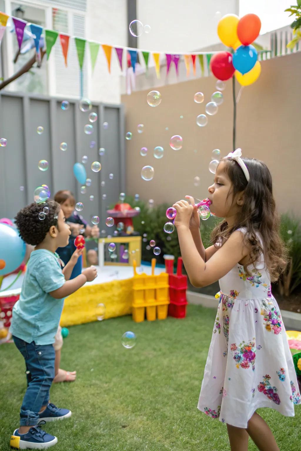 An air bubble area brings magic and joy to a child’s birthday party.