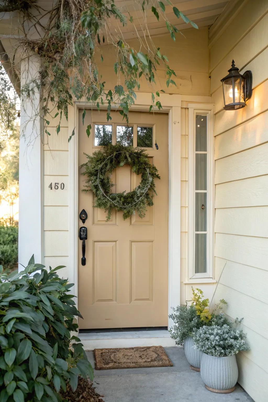 An amiable winter garland on the frontage