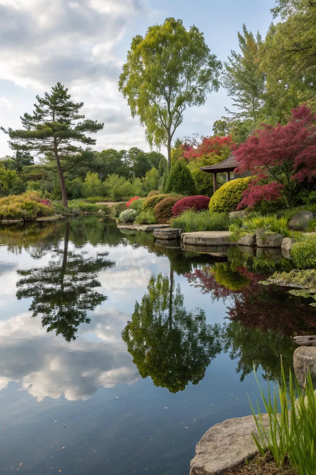 Enhance depth encompassing reflective water facets.