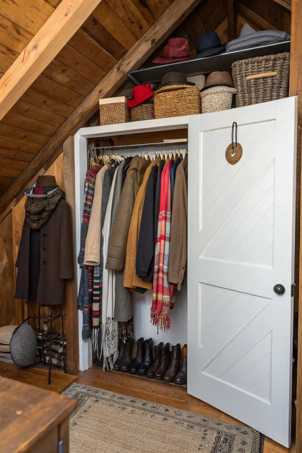 Maximize concealed storage with door hooks.