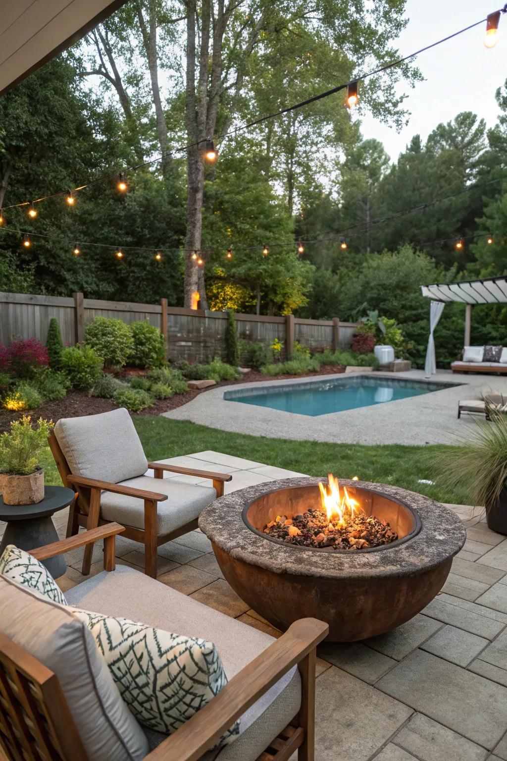 Add warmth and charm with a rustic blaze bowl.