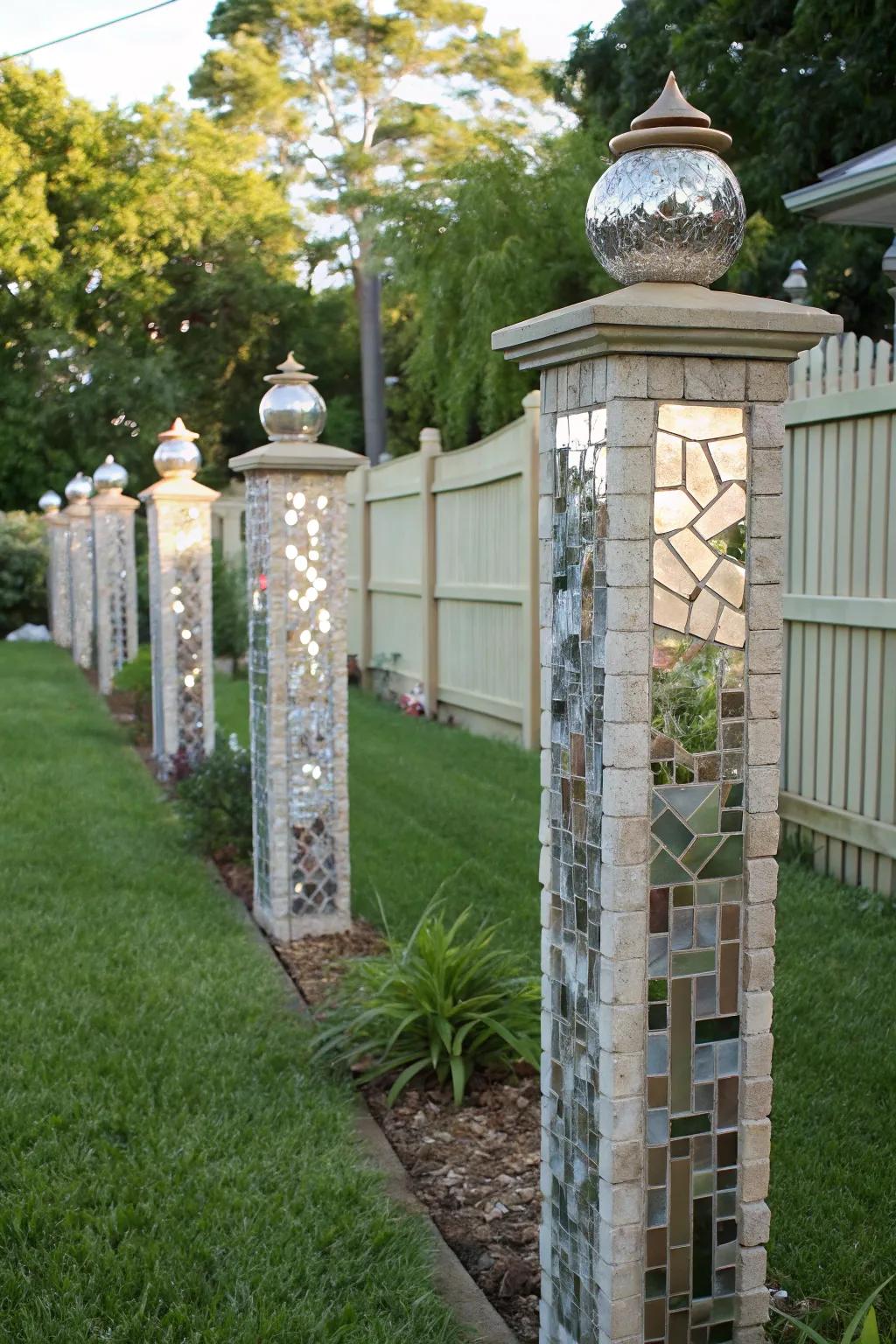 Fashion visual illusions with mirrored support designs in your garden.