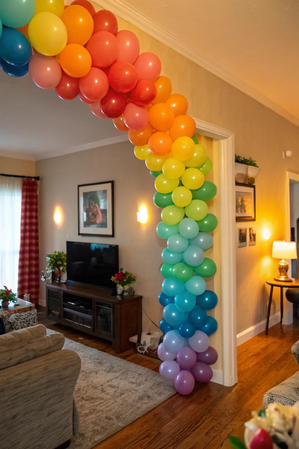 Balloon garlands add vibrancy and fun.