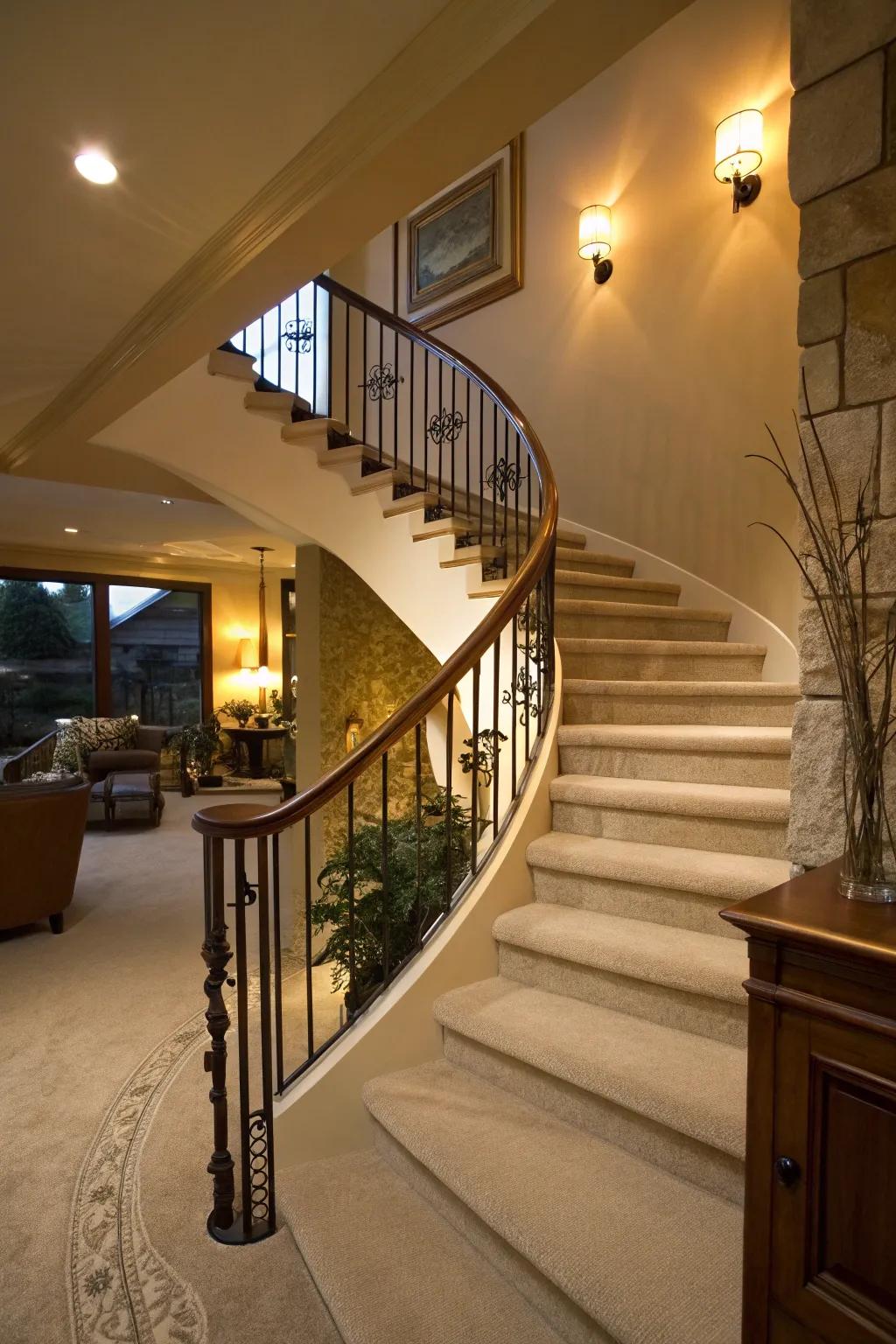 Arched balustrades bestow softness and refinement upon your stairs.