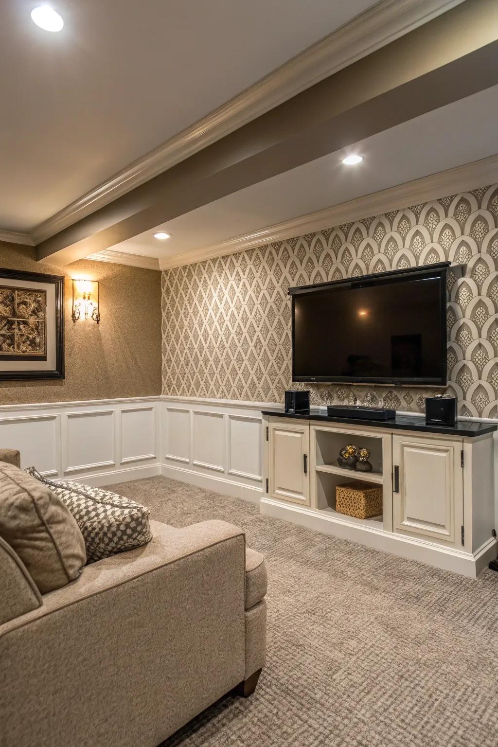 Distinct wall enhancements add sophistication.