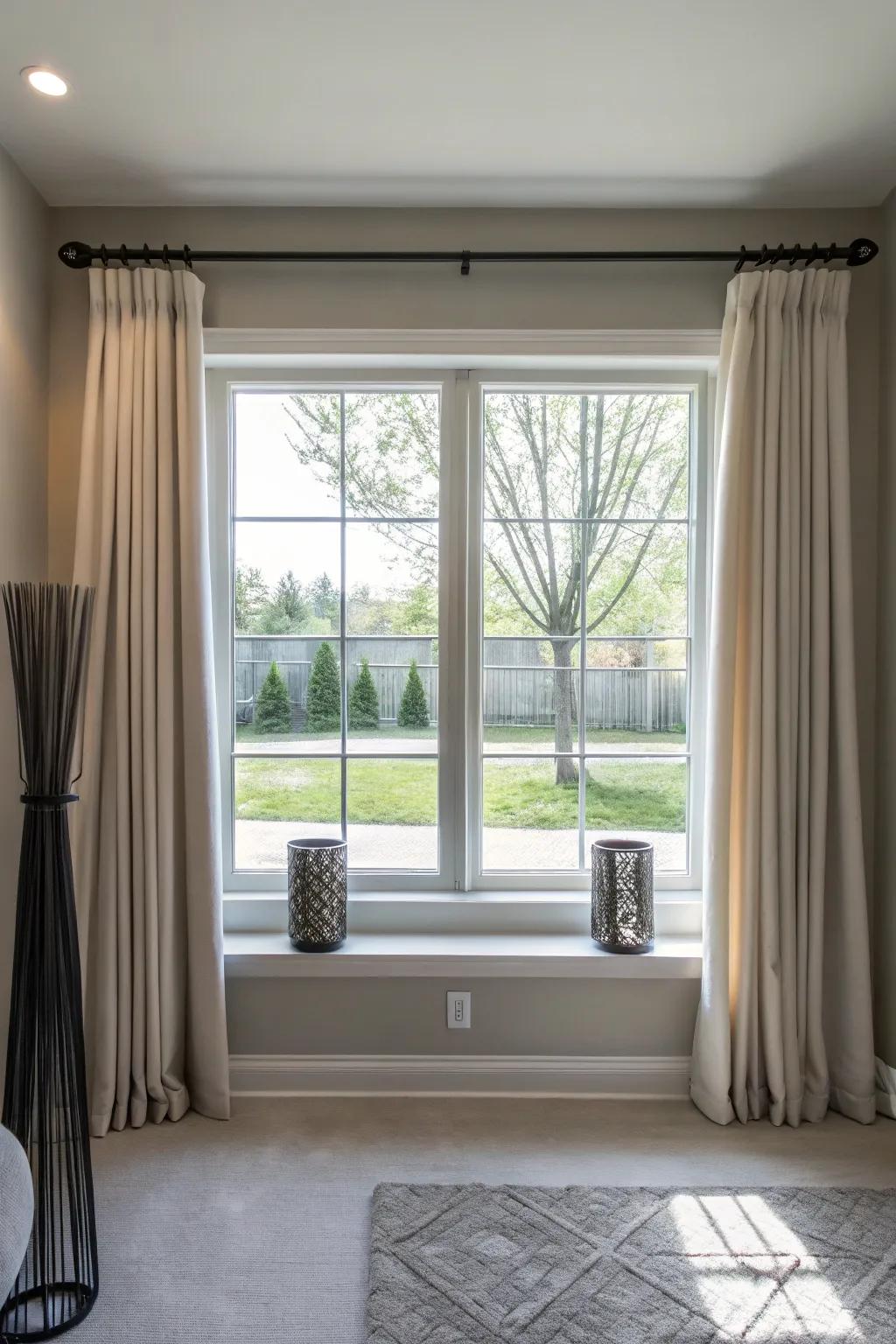 Understated hardware keeps the concentration on your drapes.