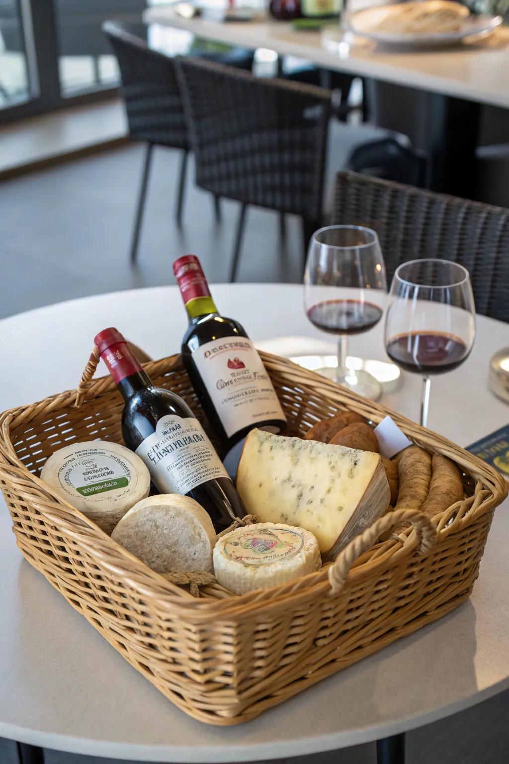 Artisanal cheeses enrich the gourmet escapade of the parcel.