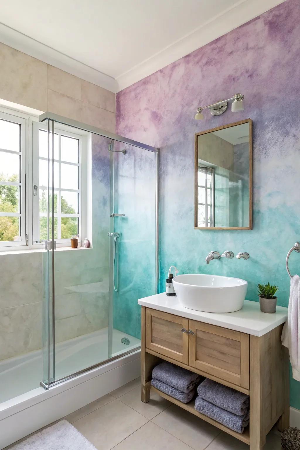 Sponge painting applies customized texture to walls.