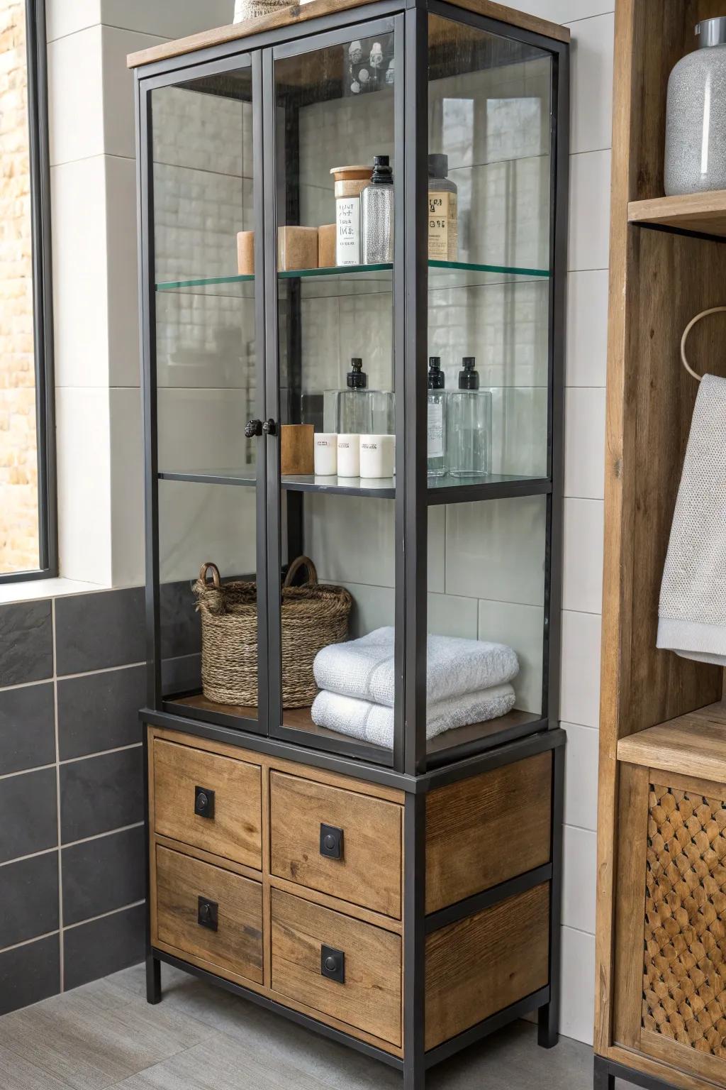 Mixing materials achieves a harmonious, varied aesthetic.