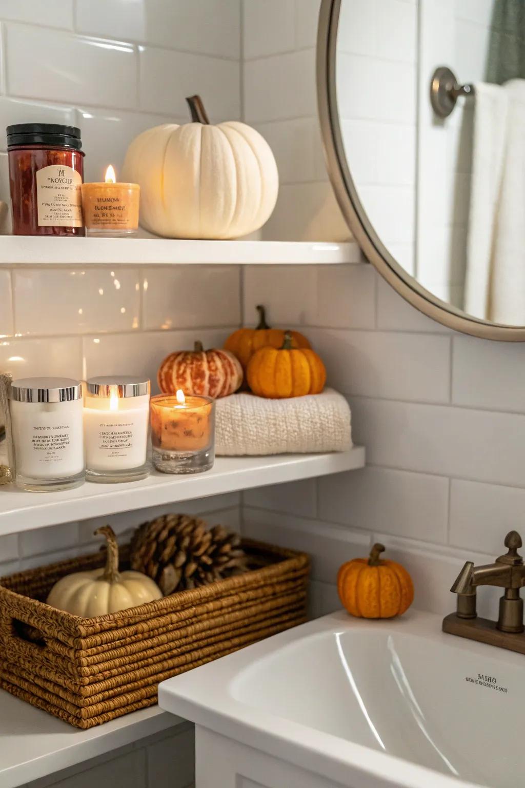 Seasonal decorations keep your bathroom interesting and current.
