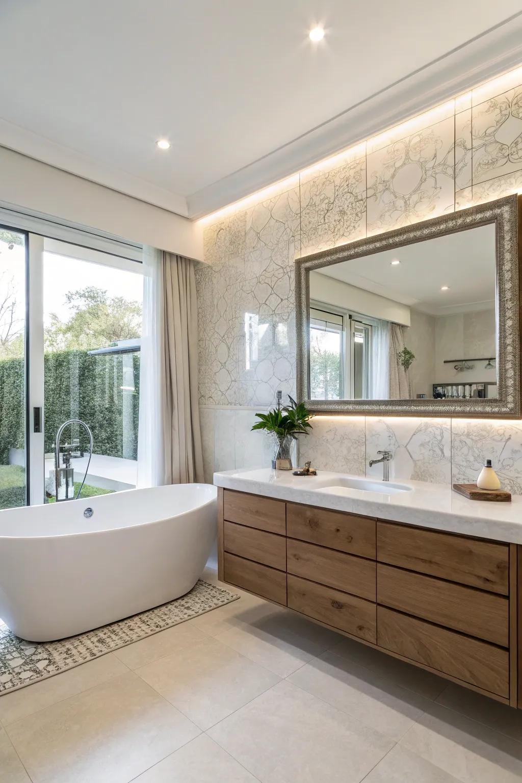 Floating vanities offer a sleek, space-saving design.