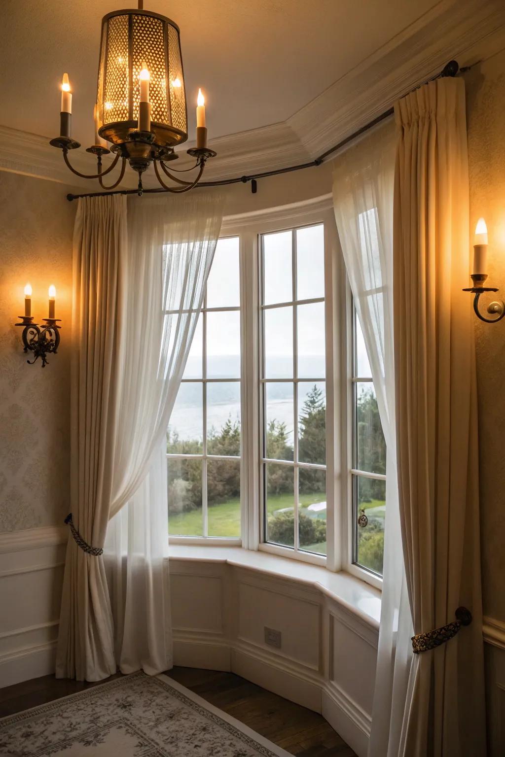Refine your bay window aesthetic through the inclusion of distinguished auxiliary illumination.