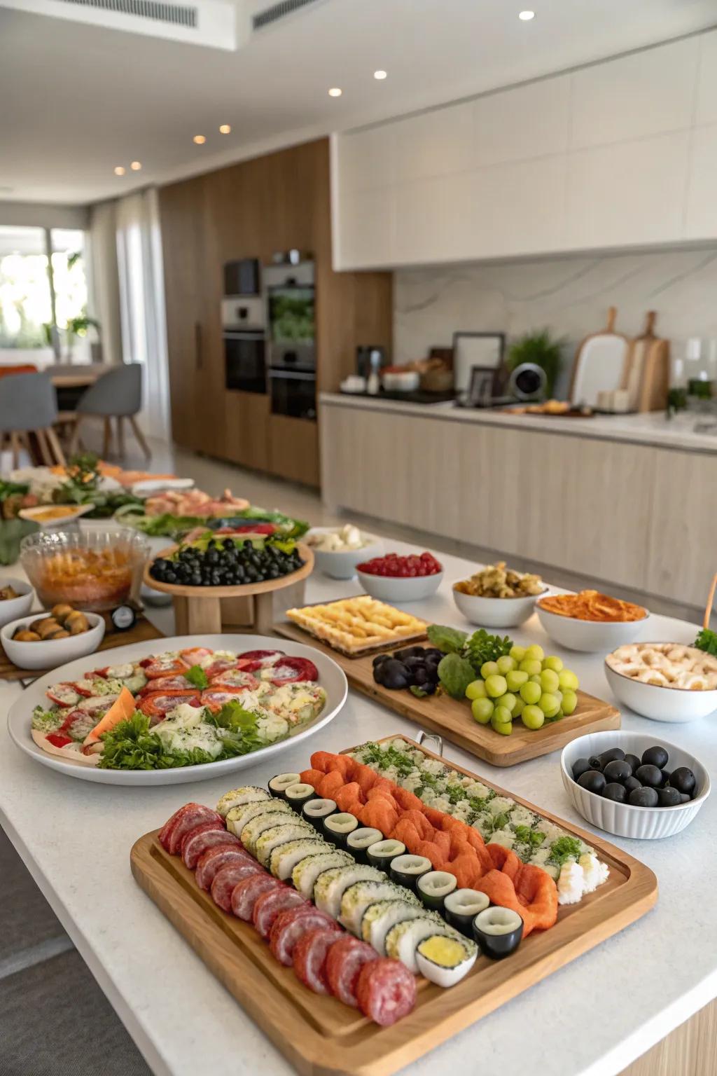 Experience international cuisine through an display.