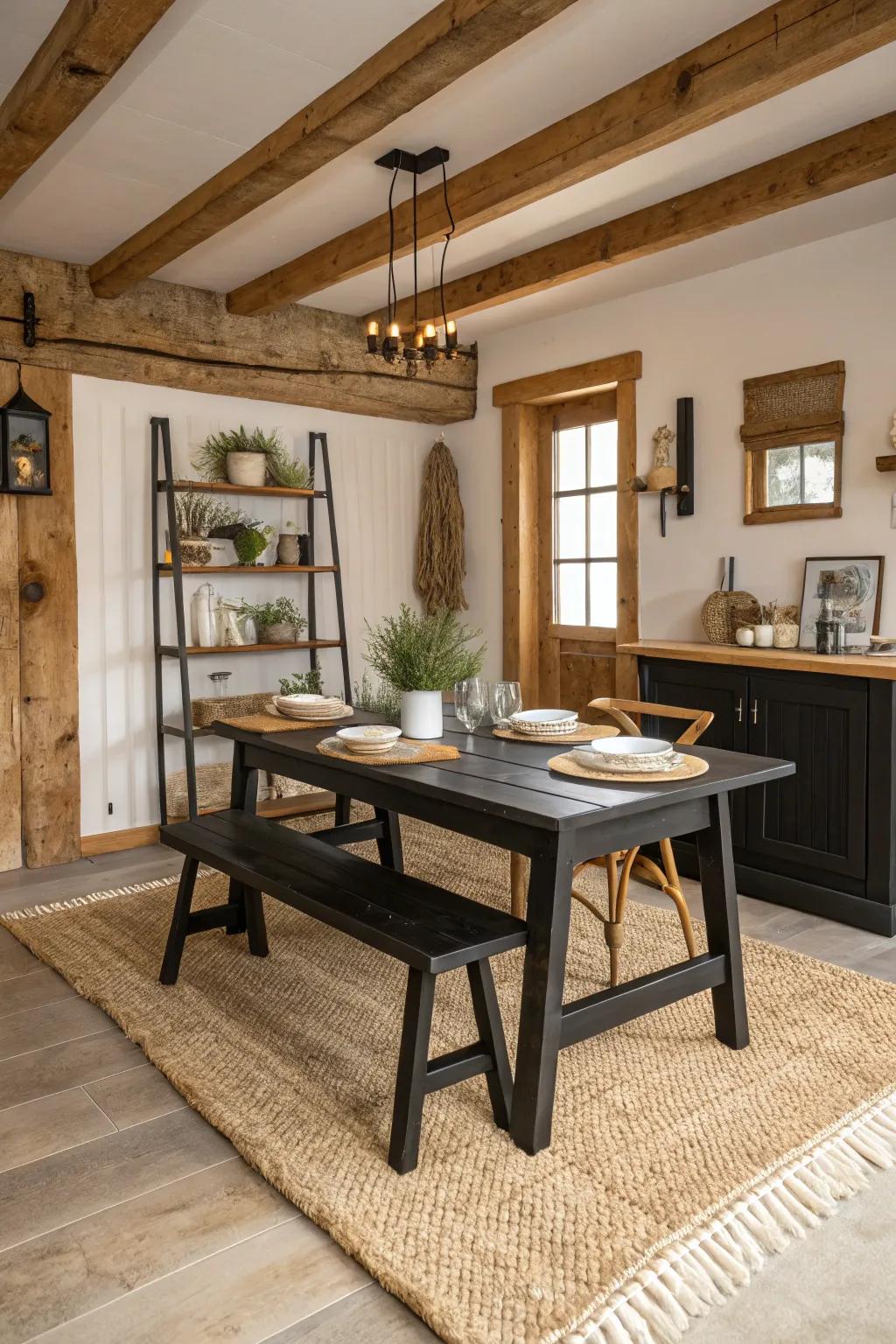 Rustic elements bring warmth and charm.