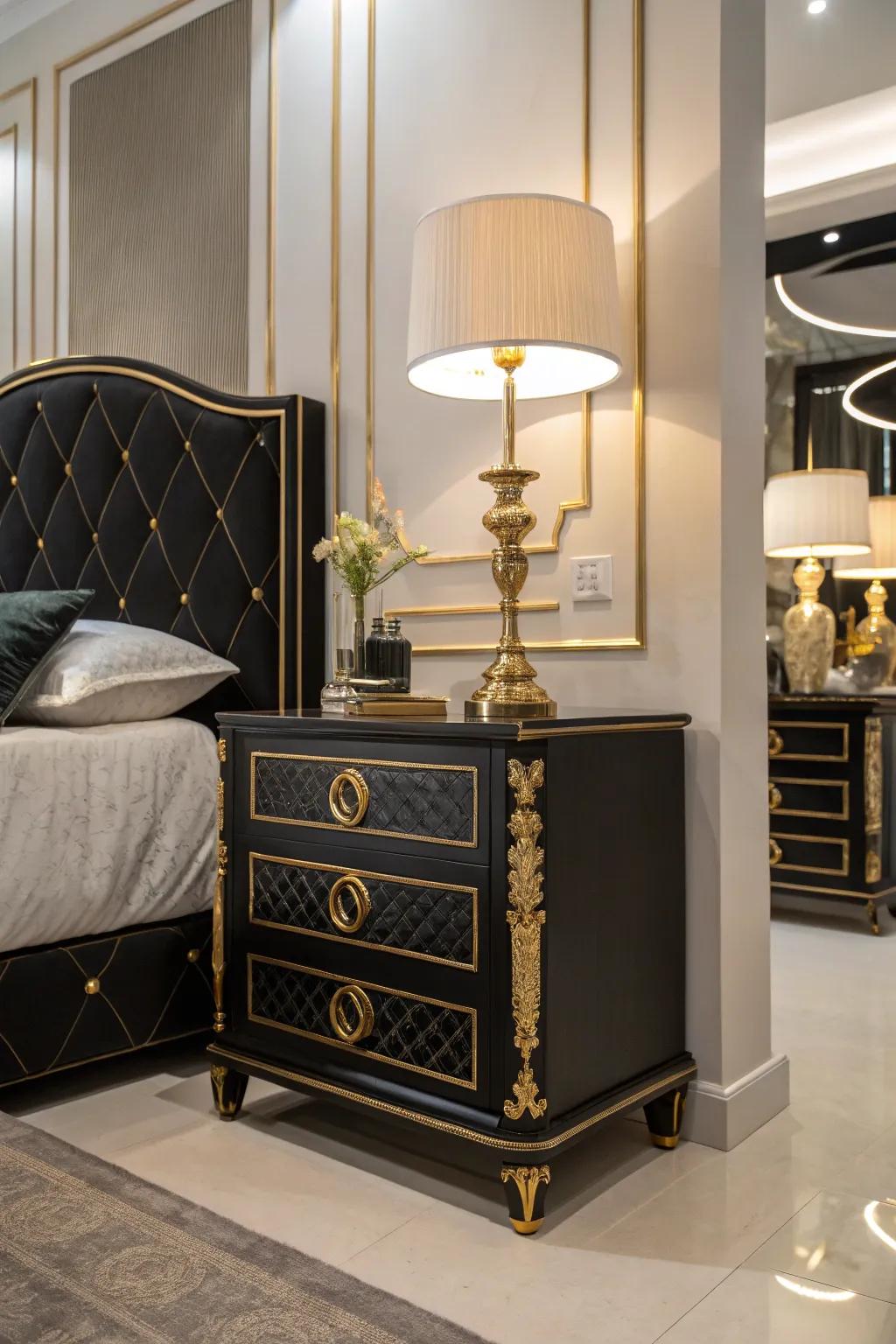 Elegant bedside chests enhance both design and usability.