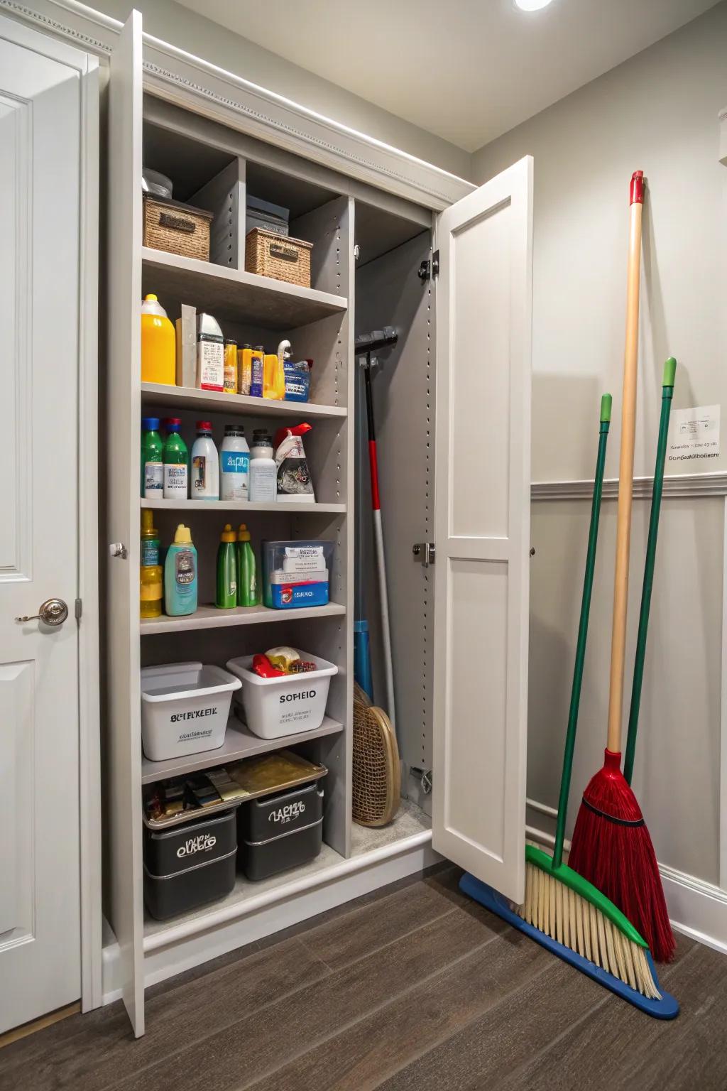 Bespoke shelves capitalize on each recess within your closet.