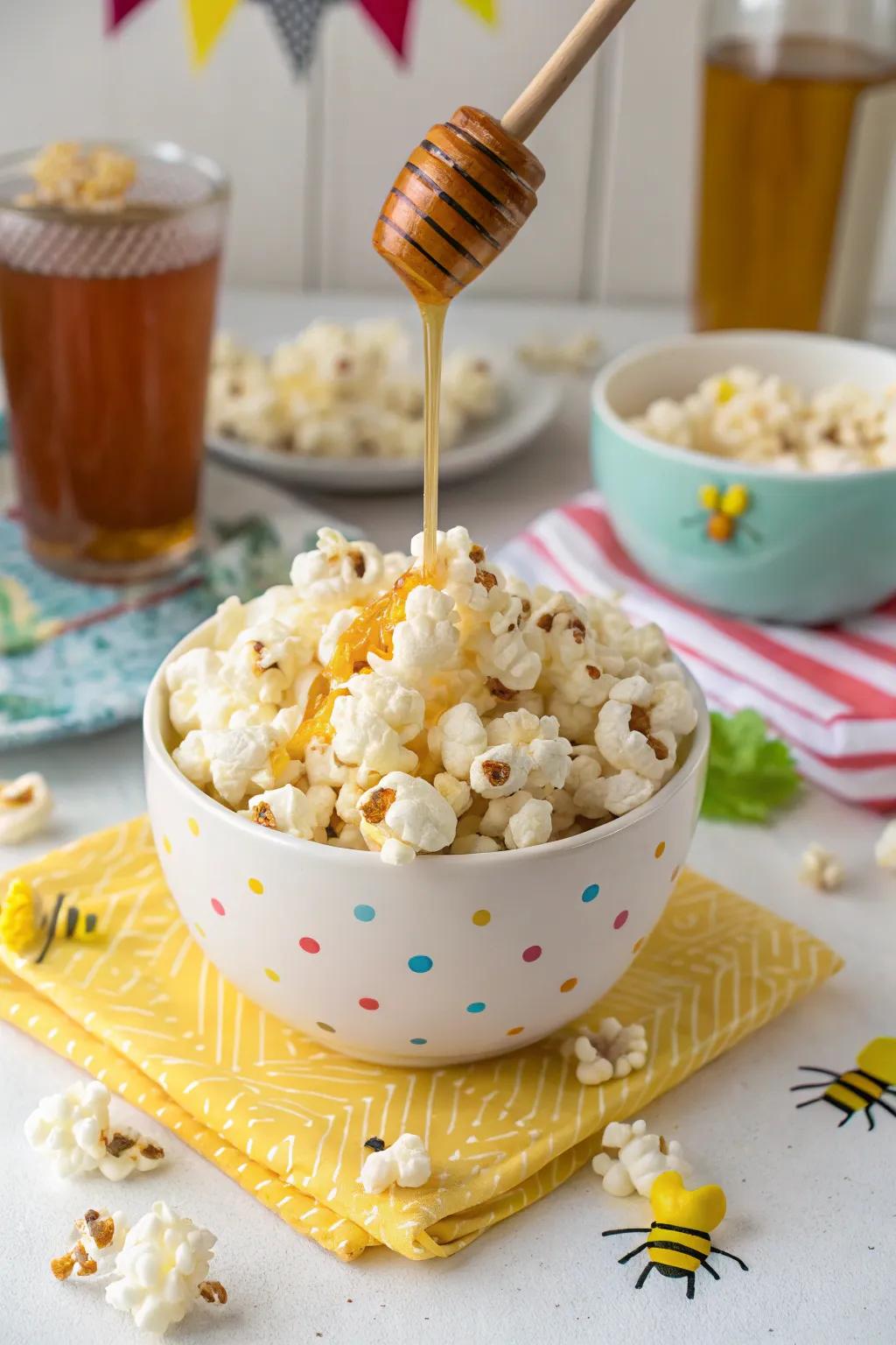 Bee-themed cereal mix for a crunchy delight.