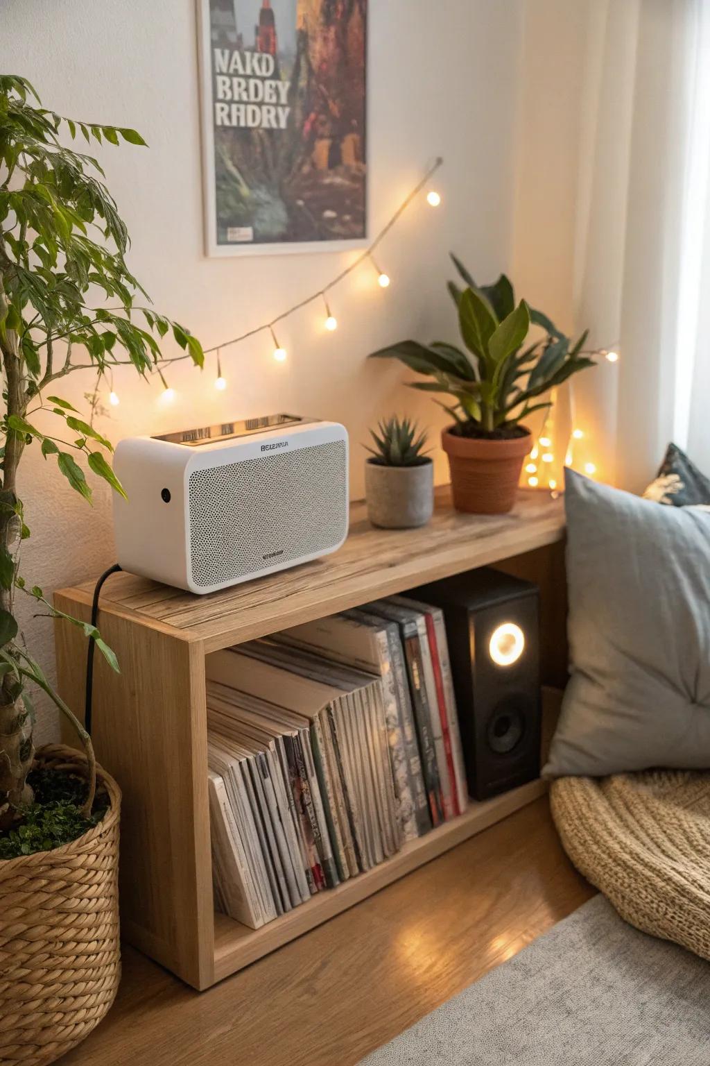 Immerse yourself in sound therapy in your tranquil corner.