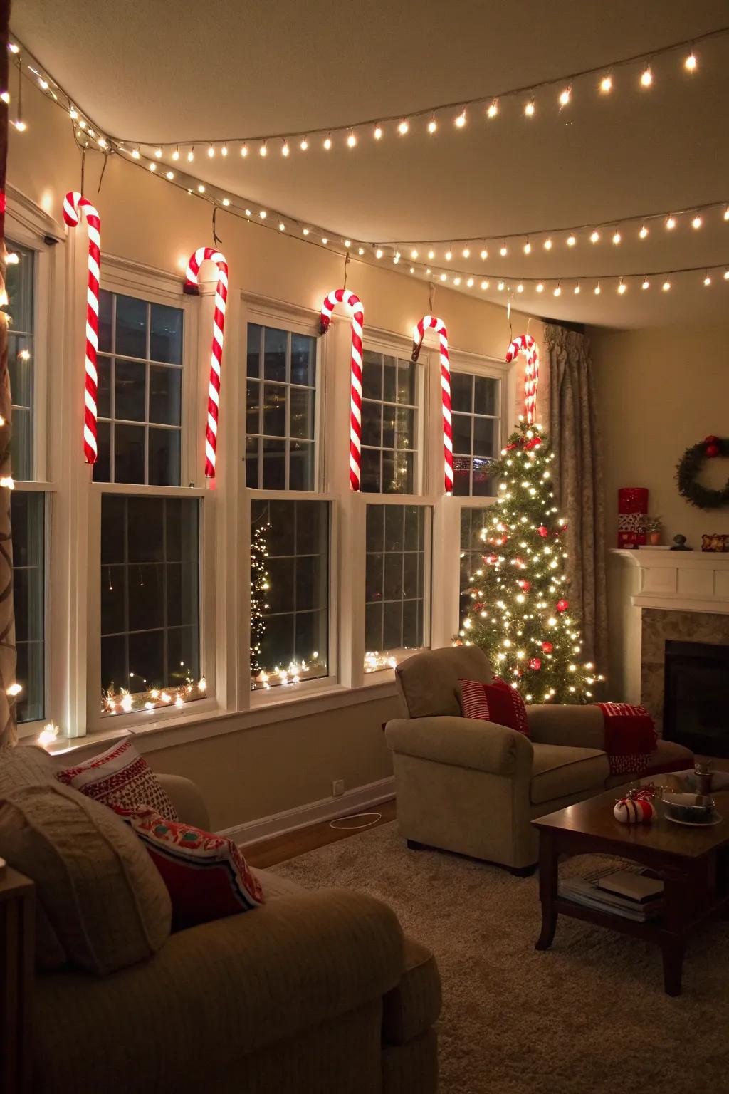 Illuminate your celebration with peppermint stick string illumination.
