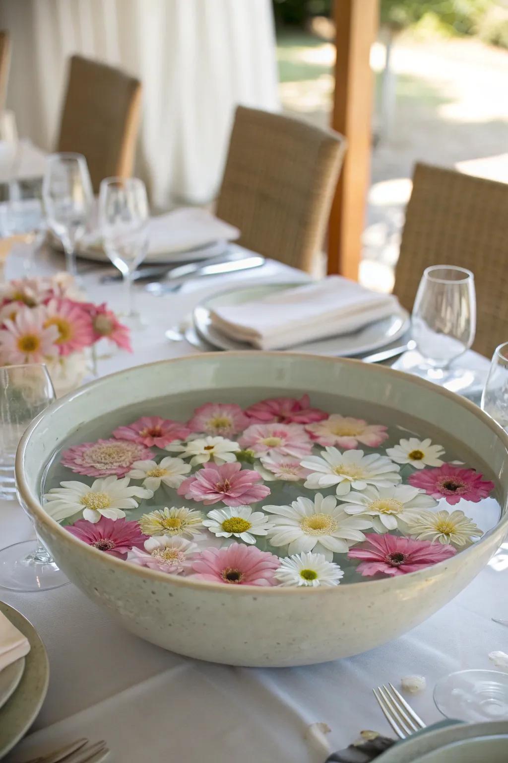 Motionless blooms foster a serene and graceful ambiance.