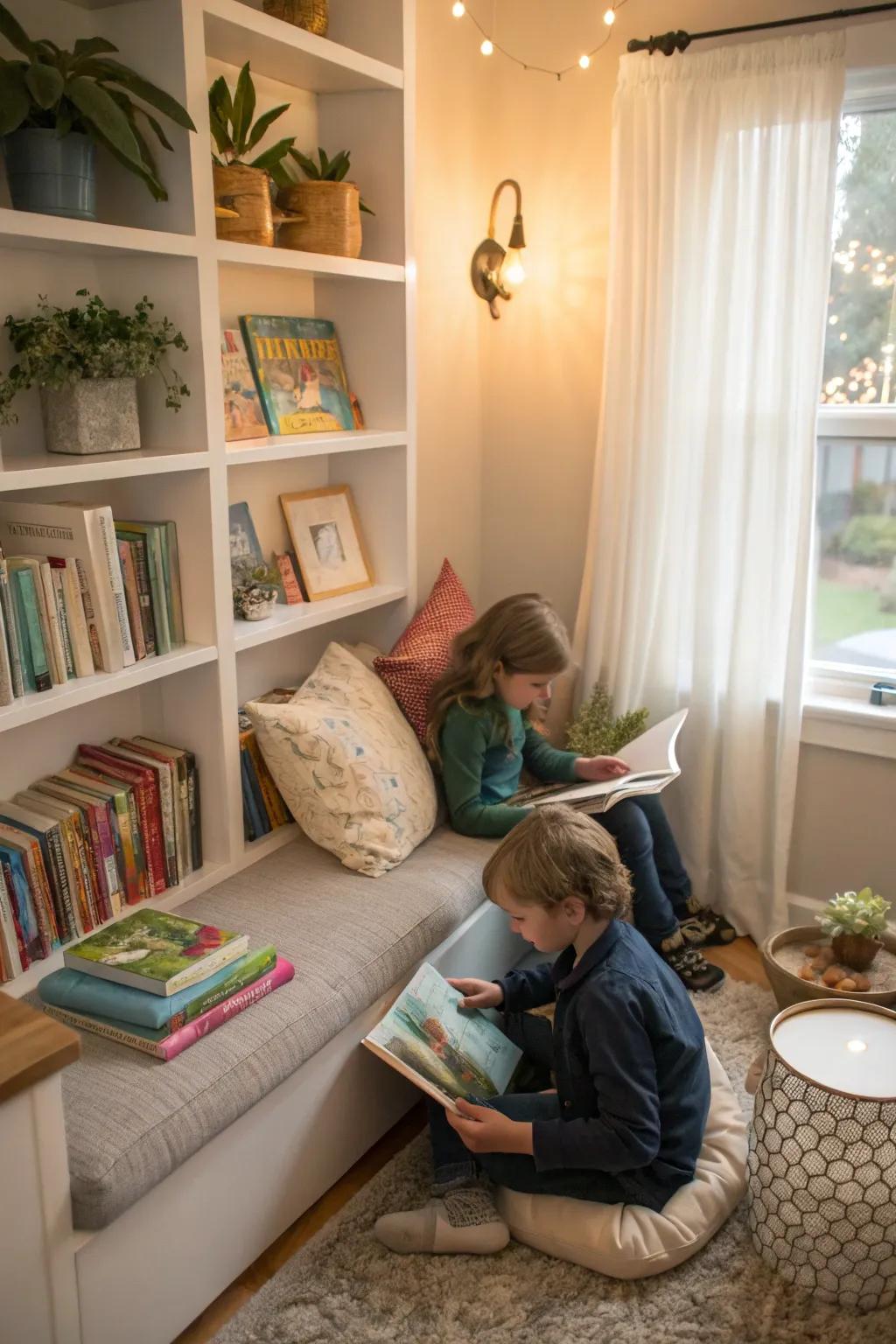 Foster a passion for reading with book arrangement.