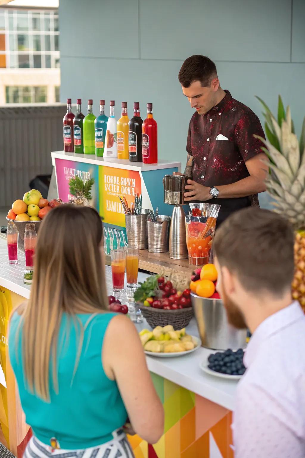 A festive blending session where attendees craft their own holiday cocktails.
