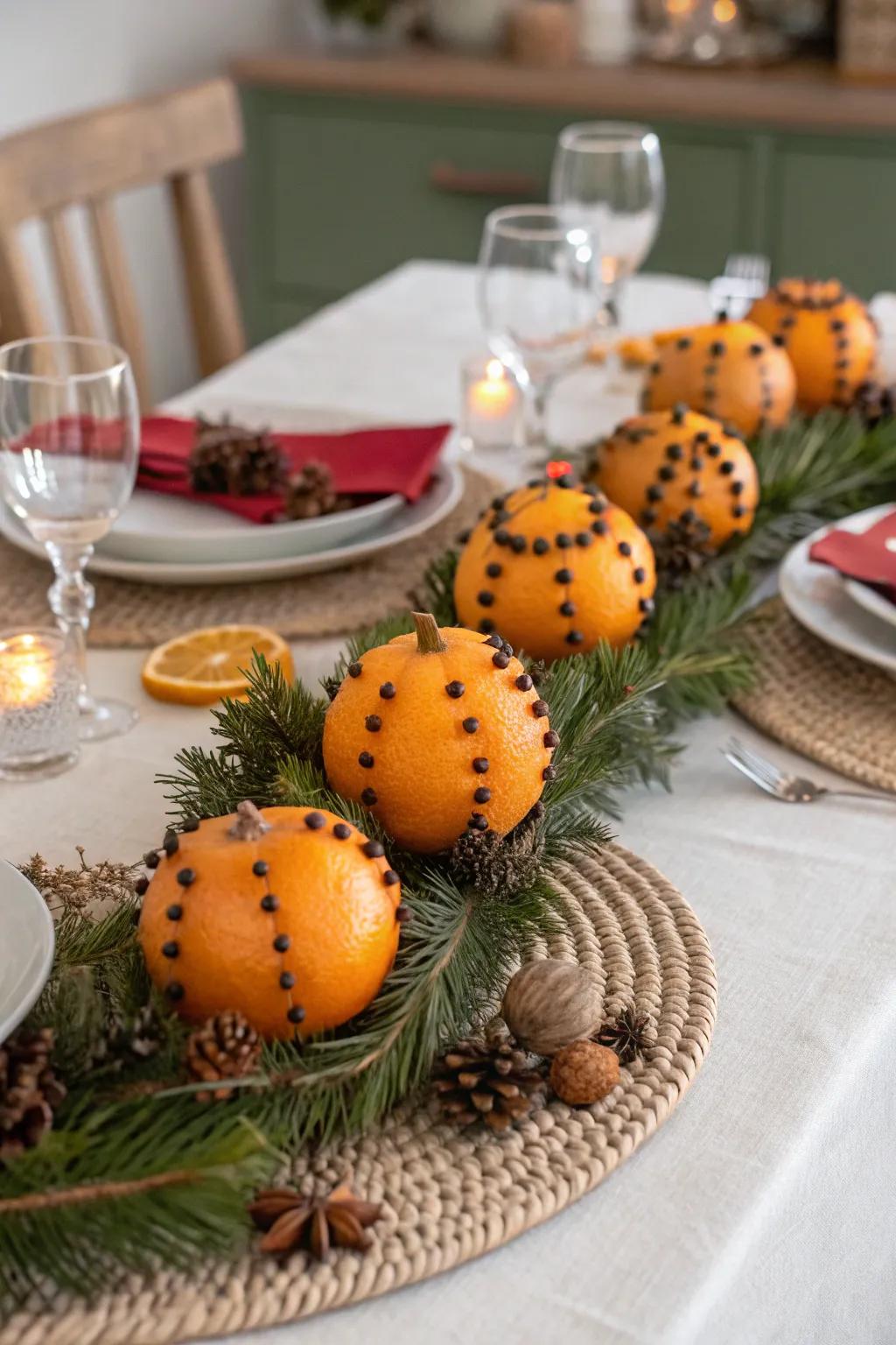 Pomanders saturate the Yuletide ambiance with delightful fragrances.