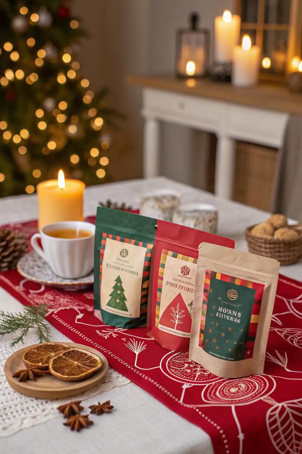 Christmas tea combinations give a relaxing and elegant gift.