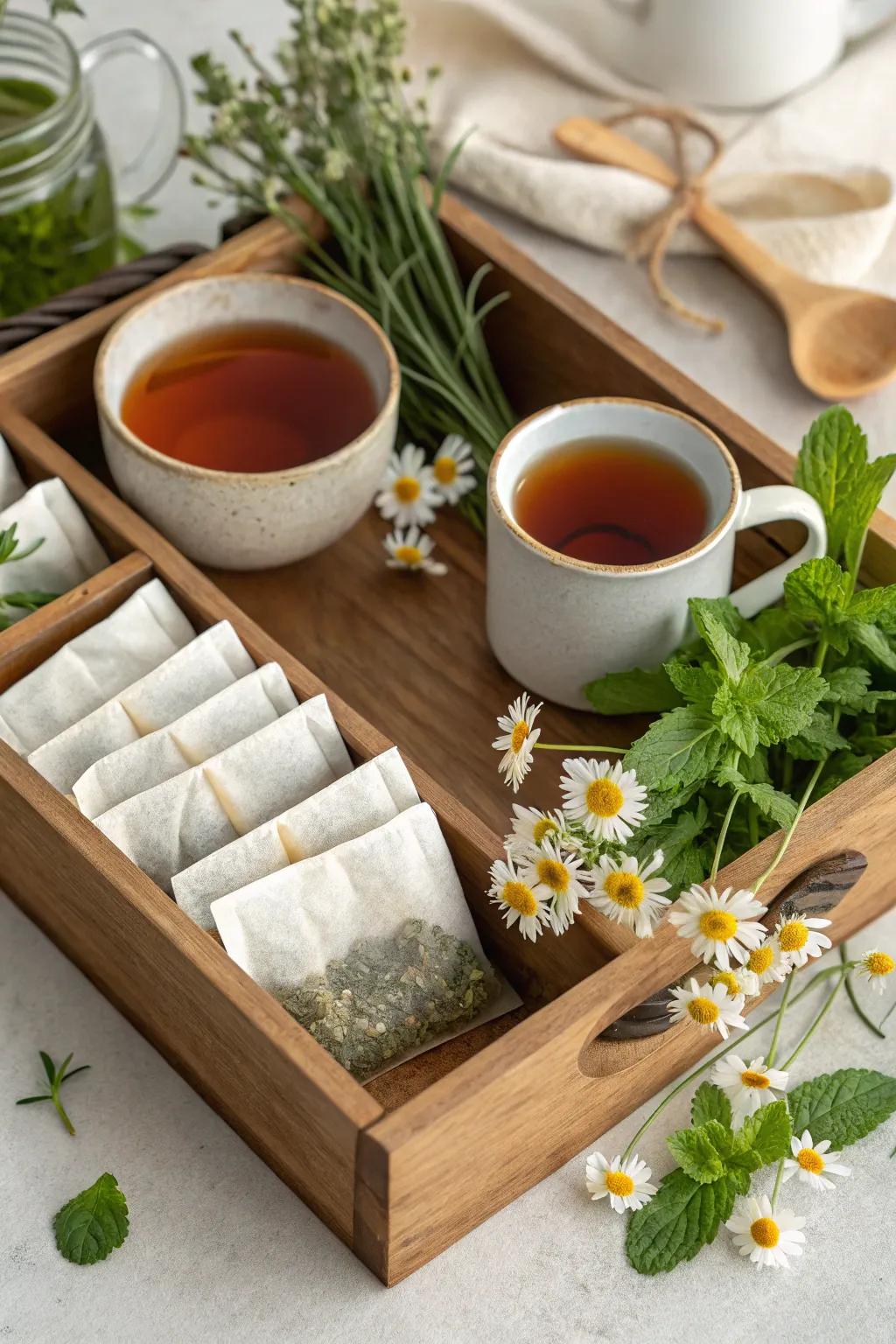 A calming organic tea selection for a relaxing coffee hour choice.