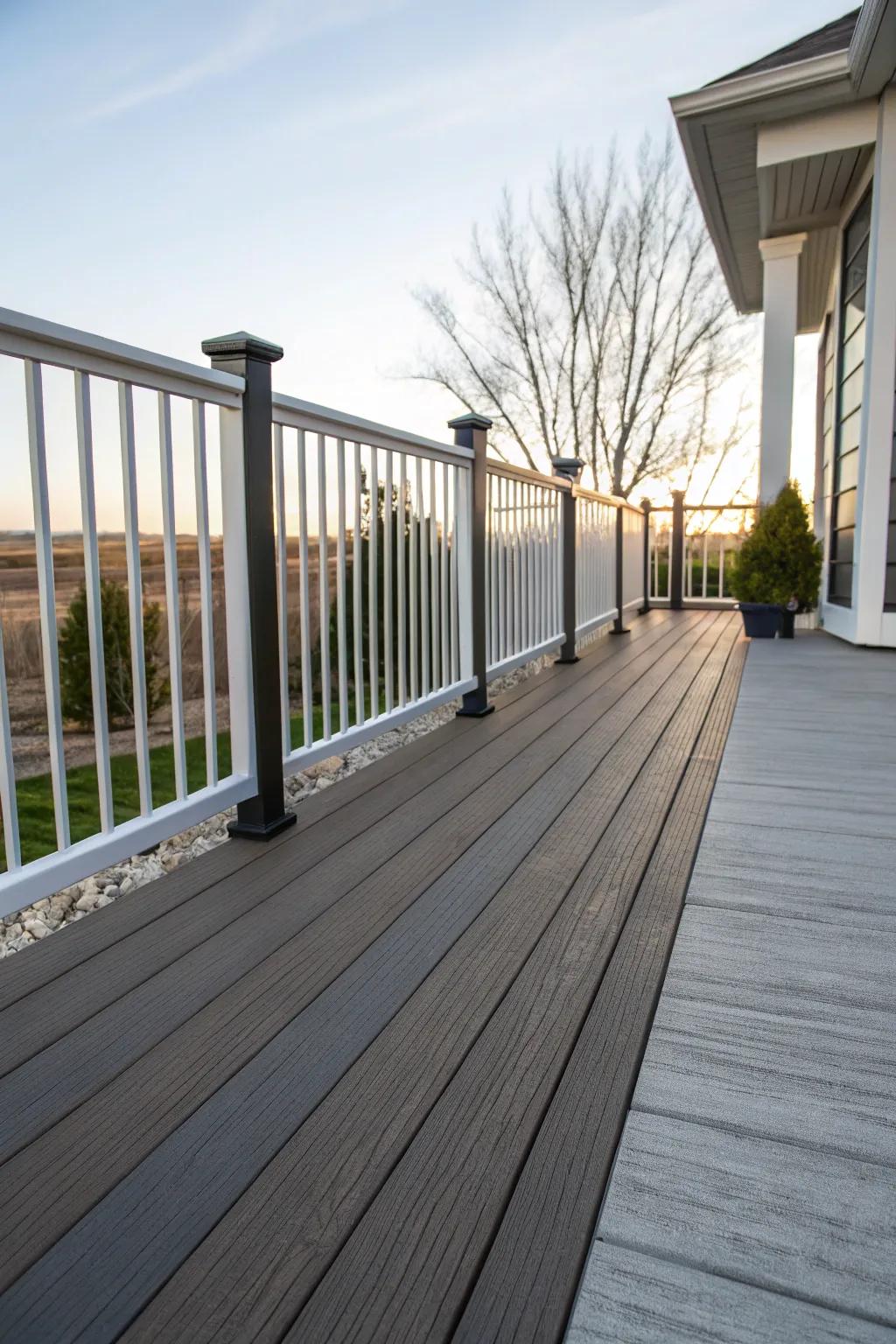 Mixing textures in borders adds dimension to your deck’s design.