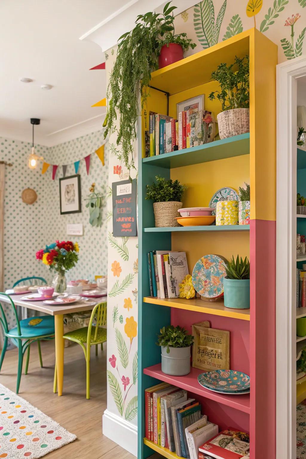 Chromatic shelves bring dynamism and individuality to your space.