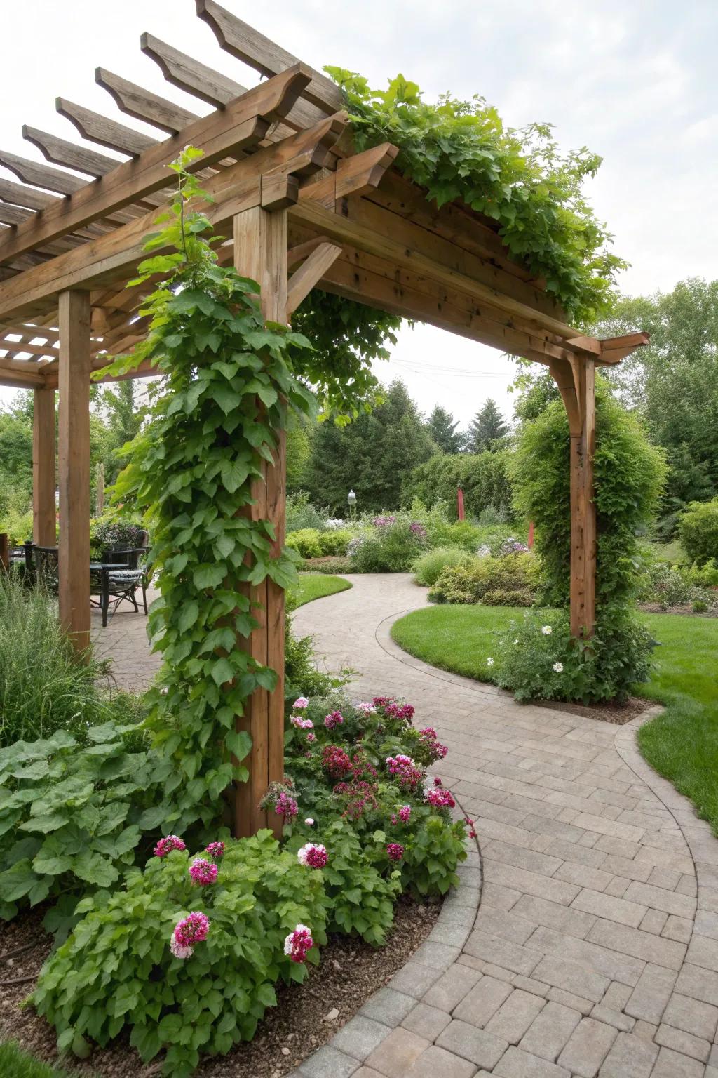 Fabricate your personal arbor for a customized flourish to your patio.