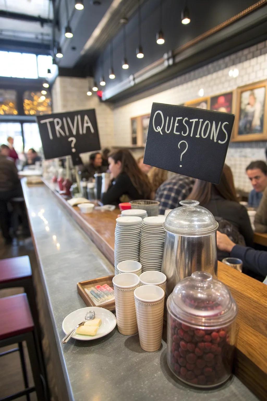 A tip vessel featuring a random fact challenge