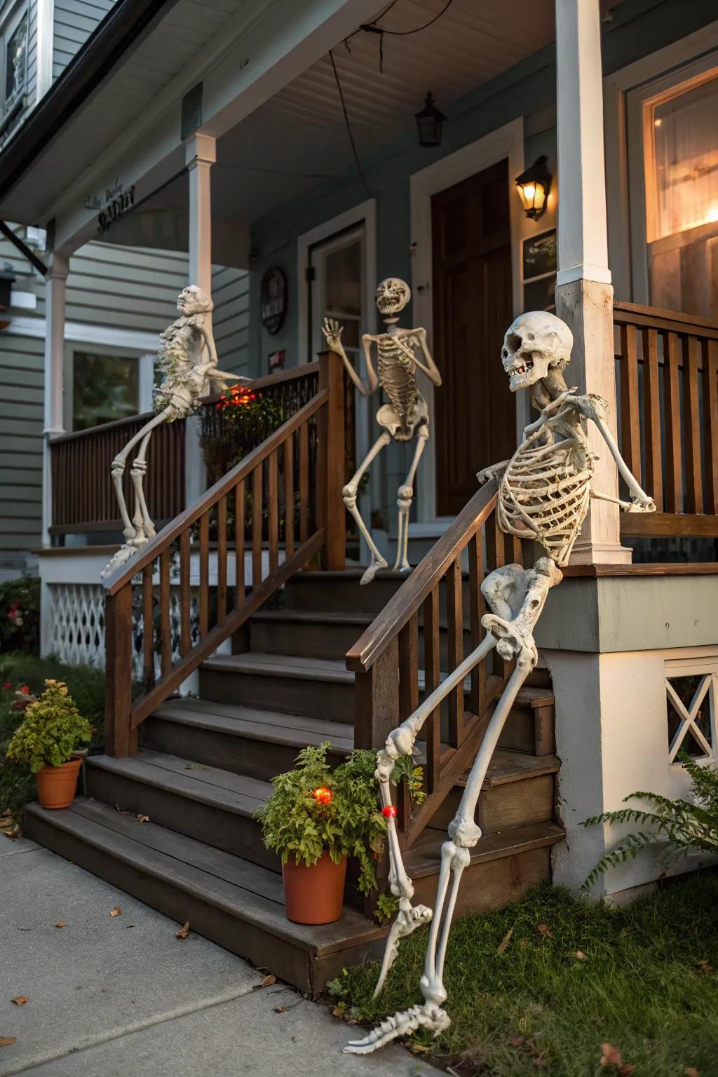 A skeleton crew brings the porch to life.