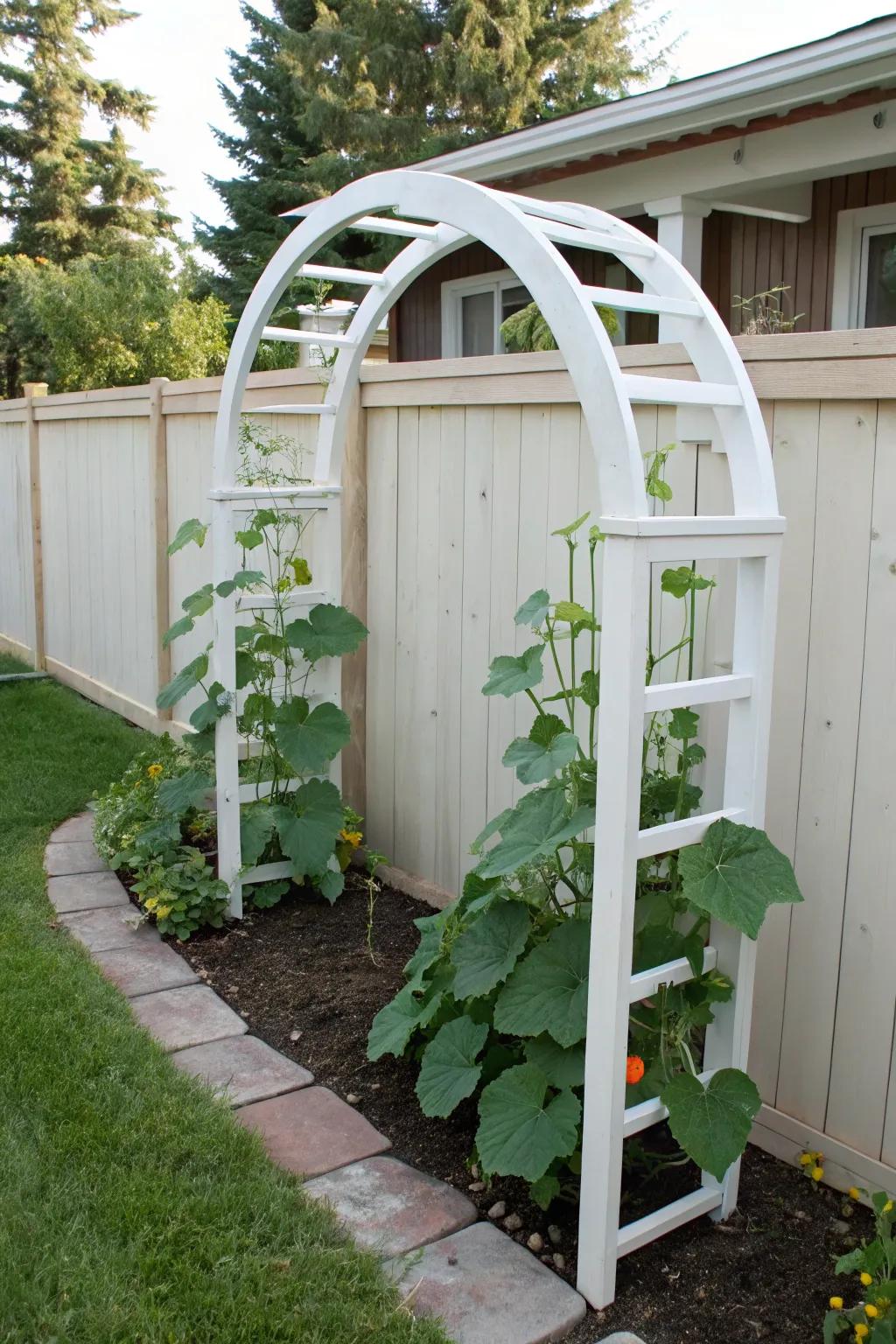 Embrace unpretentious sophistication with a minimalist polymer arch support for your garden!