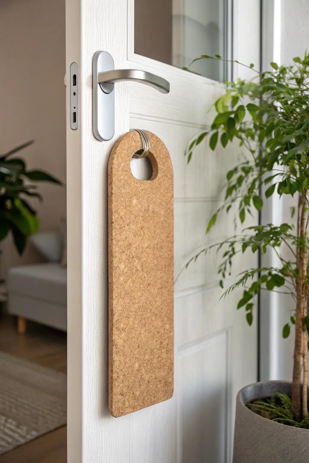 An eco-conscious phellem door adornment that exemplifies sustainable panache.