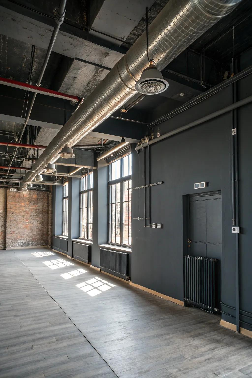 Urban style adding an edgy touch to a grey room.