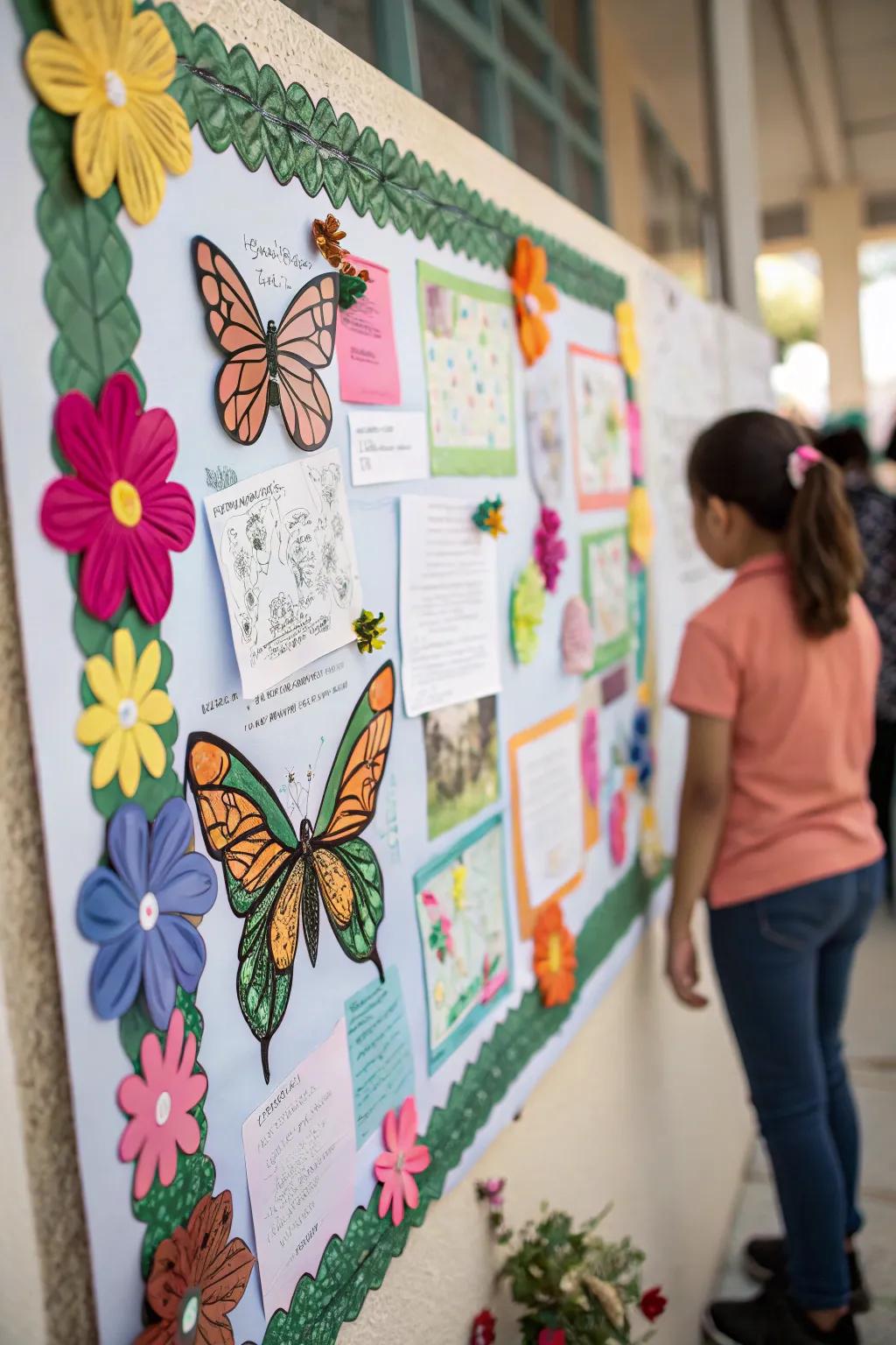 Papillon Garden bulletin board with fluttering beauty.