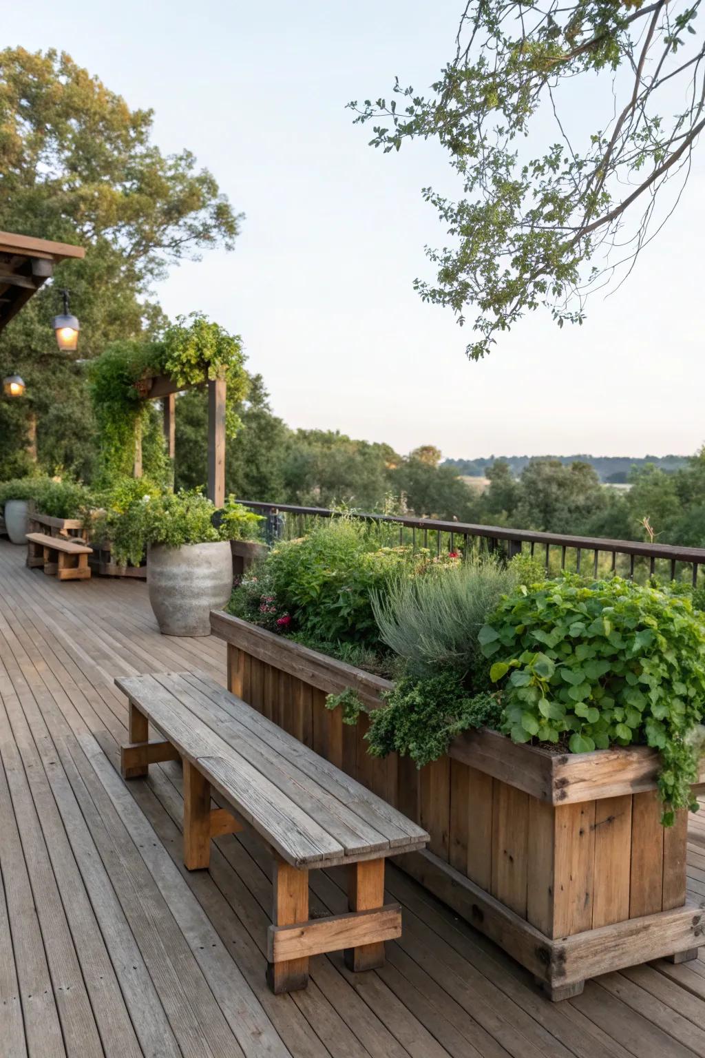 Rustic charm expressed through warm timber elements.