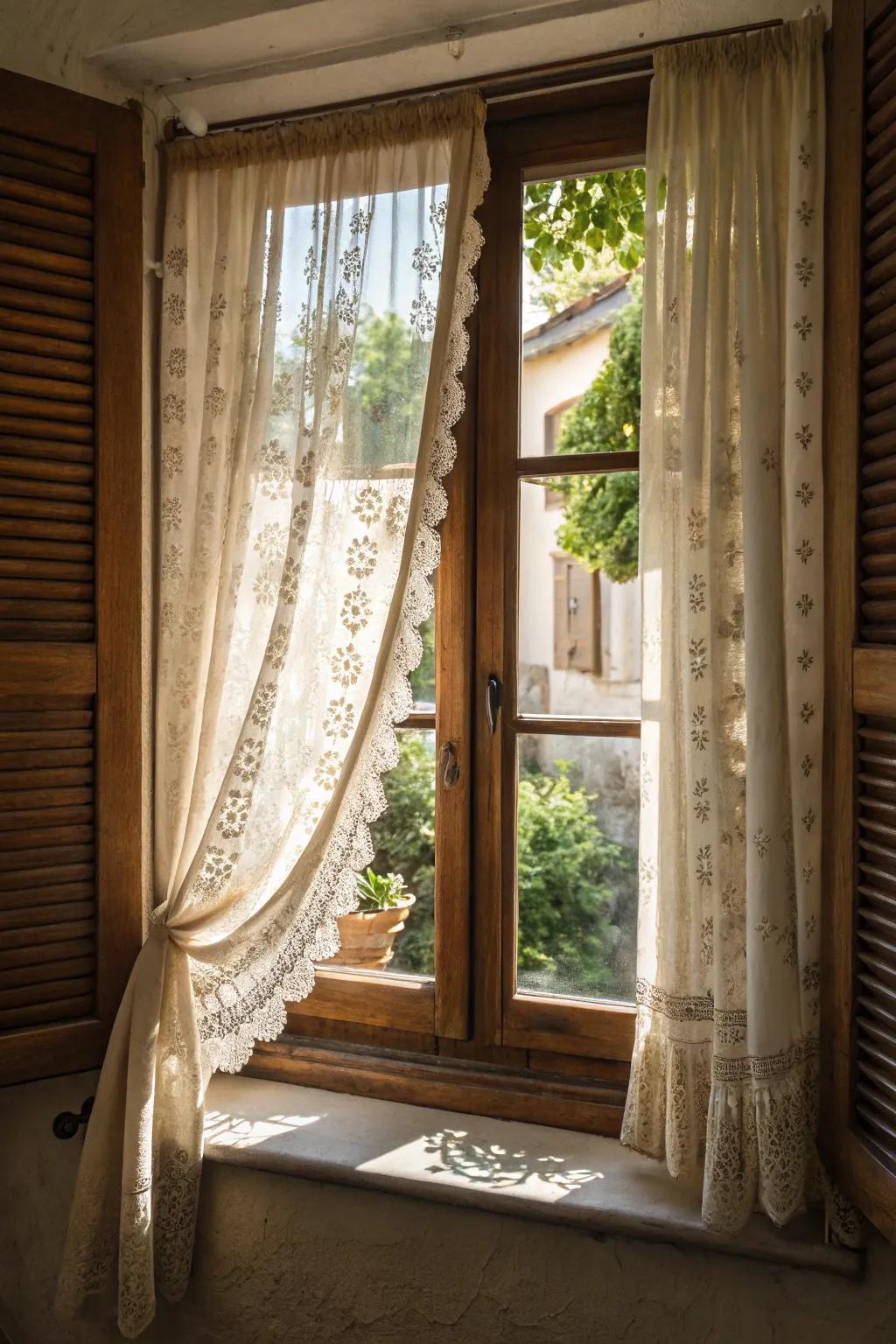 Café curtains offer charm and functionality, perfect for cozy kitchens.